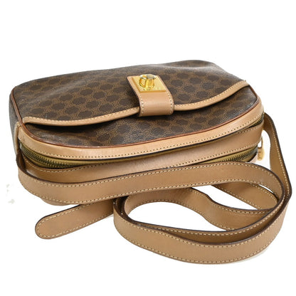 Celine Macadam Leather, Brown, PVC, Shoulder Bag