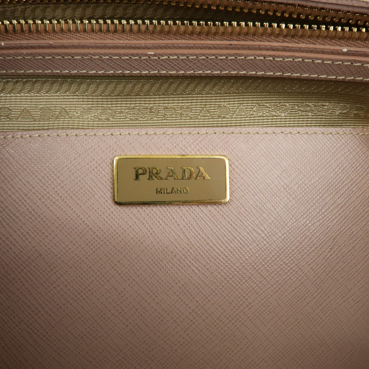 Prada Galliera Saffiano Leather with Applique, Pink, Leather, Handbag