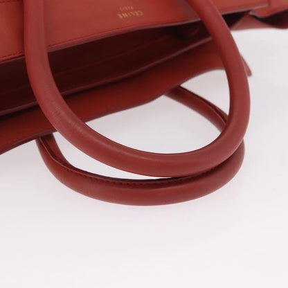 Celine Luggage Suede, Red, Leather, Handbag