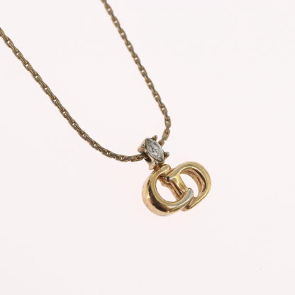 Christian Dior CD Pendant Metal and Crystals, Gold, Metal, Necklace