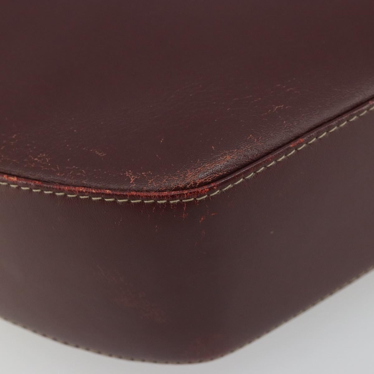 Cartier Vintage must de Cartier Leather, Burgundy, Leather, Shoulder Bag