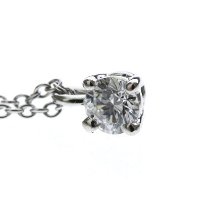 Tiffany & Co. Solitaire Pendant Platinum with Emerald Cut Diamond, Silver, Platinum, Necklace