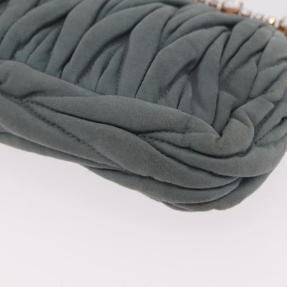 Miu Miu Matelassé Frame Clutch Matelassé Leather, Gray, Suede, Clutch