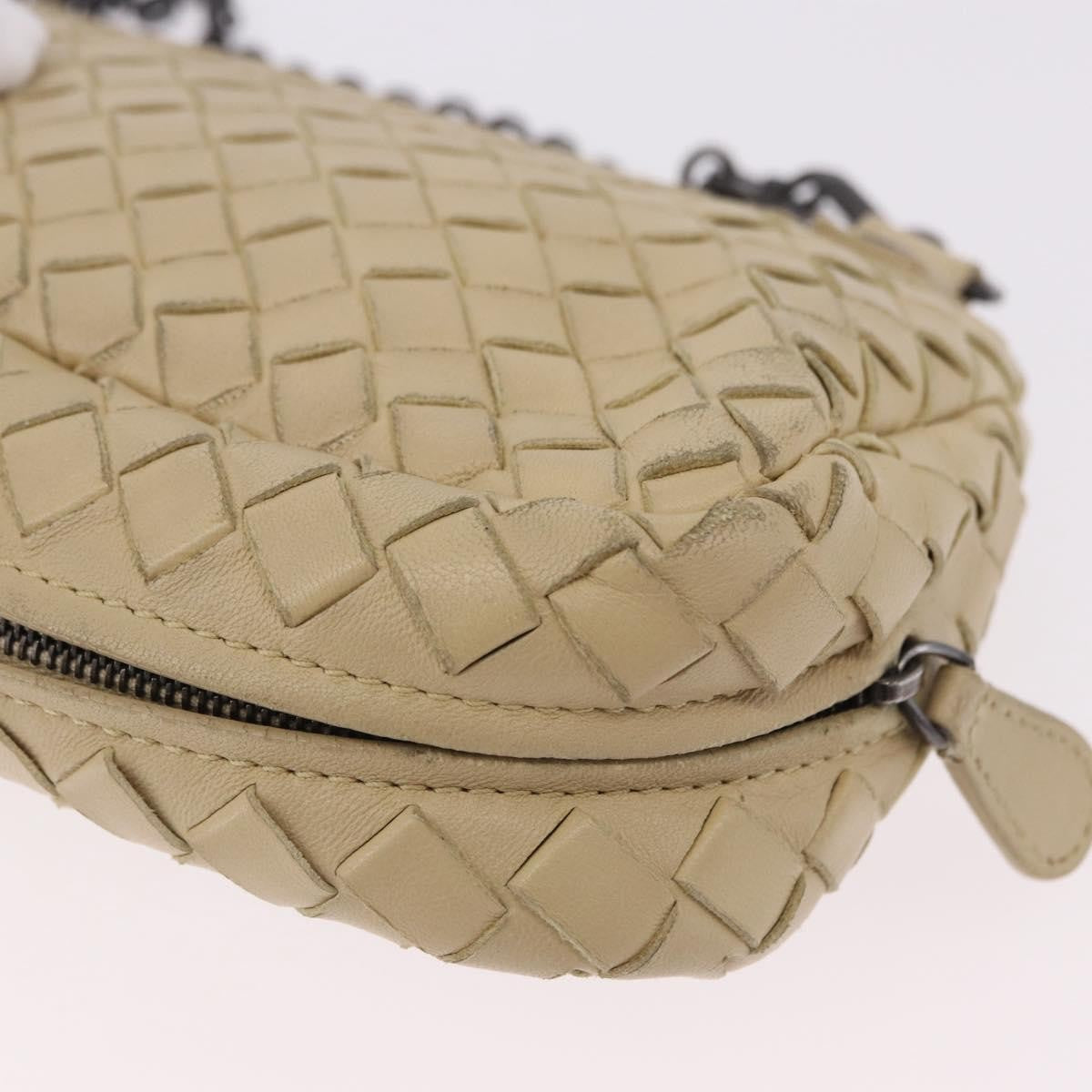 Bottega Veneta Intrecciato Shoulder Leather, Beige, Leather, Shoulder Bag