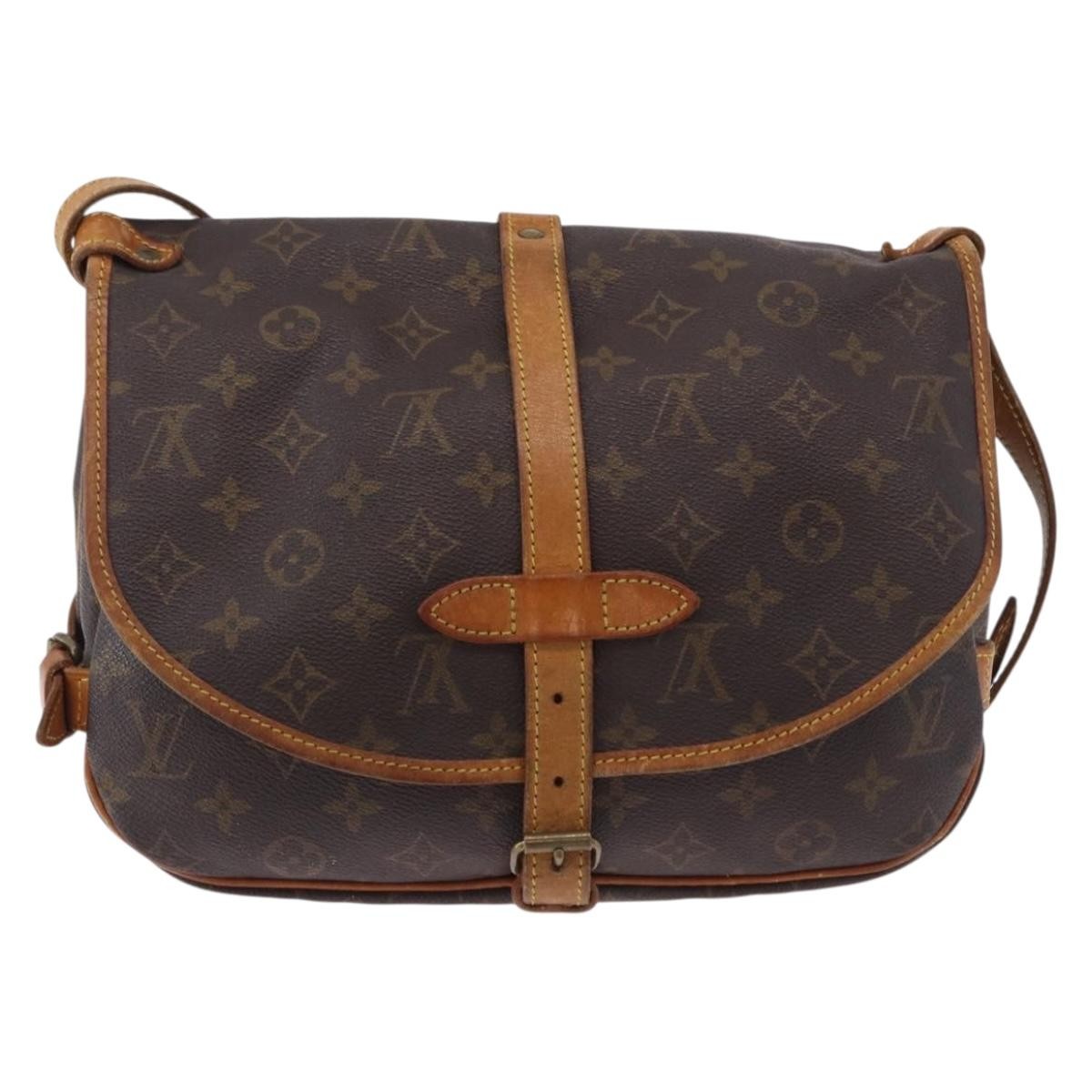 Louis Vuitton Saumur Canvas, Brown, Canvas, Shoulder Bag