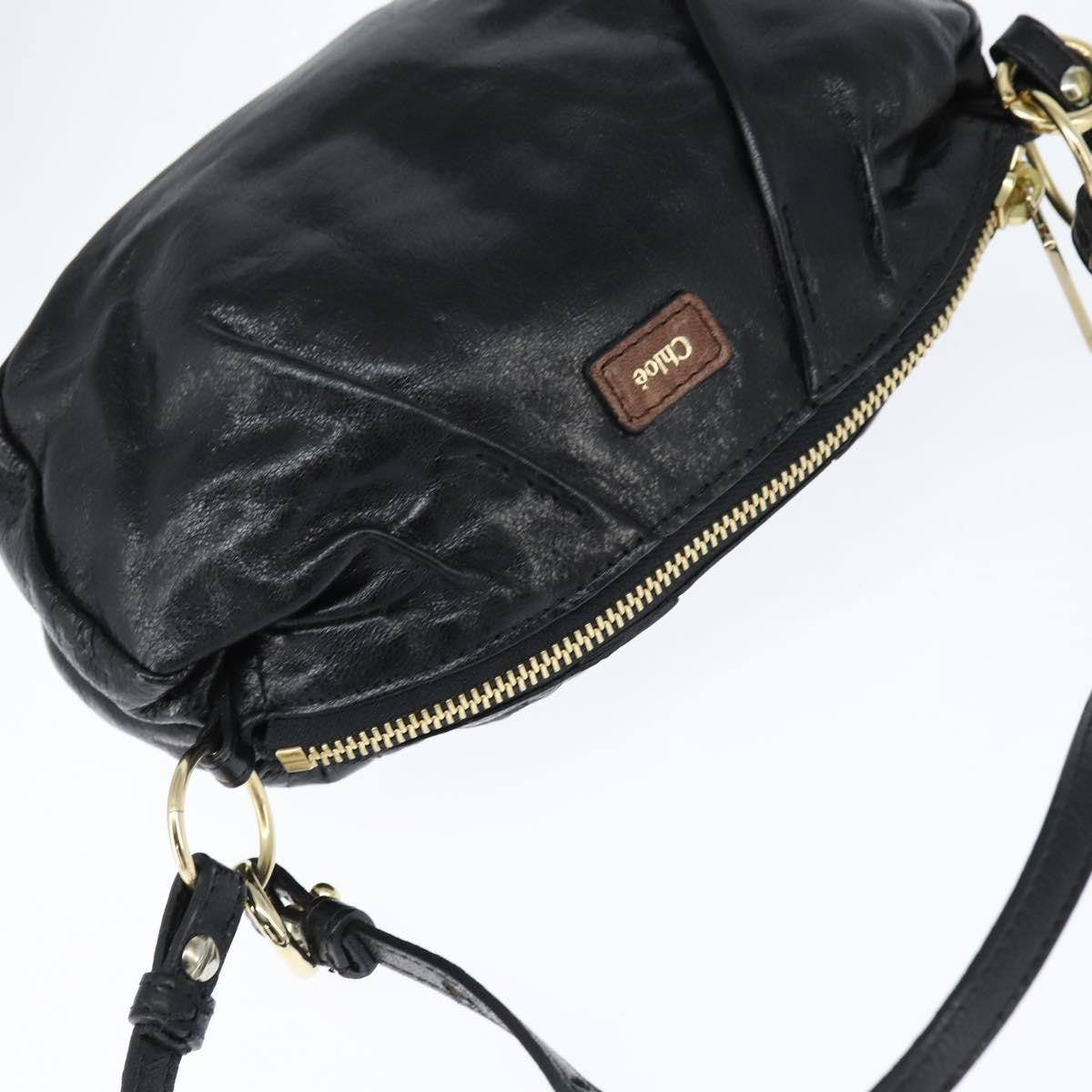 Chloe 2way shoulder bag Leather, Black, Leather, Shoulder Bag