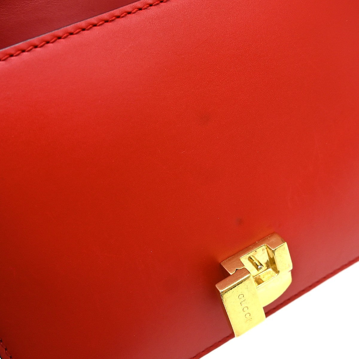 Gucci Sylvie Chain Leather, Red, Leather, Shoulder Bag