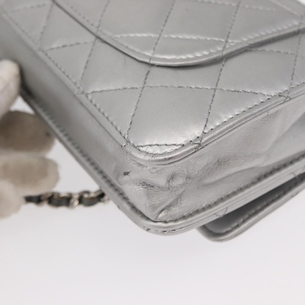 Chanel Reissue 2.55 Wallet on Chain Quilted Lambskin, Silver, Leather, Crossbody Bag