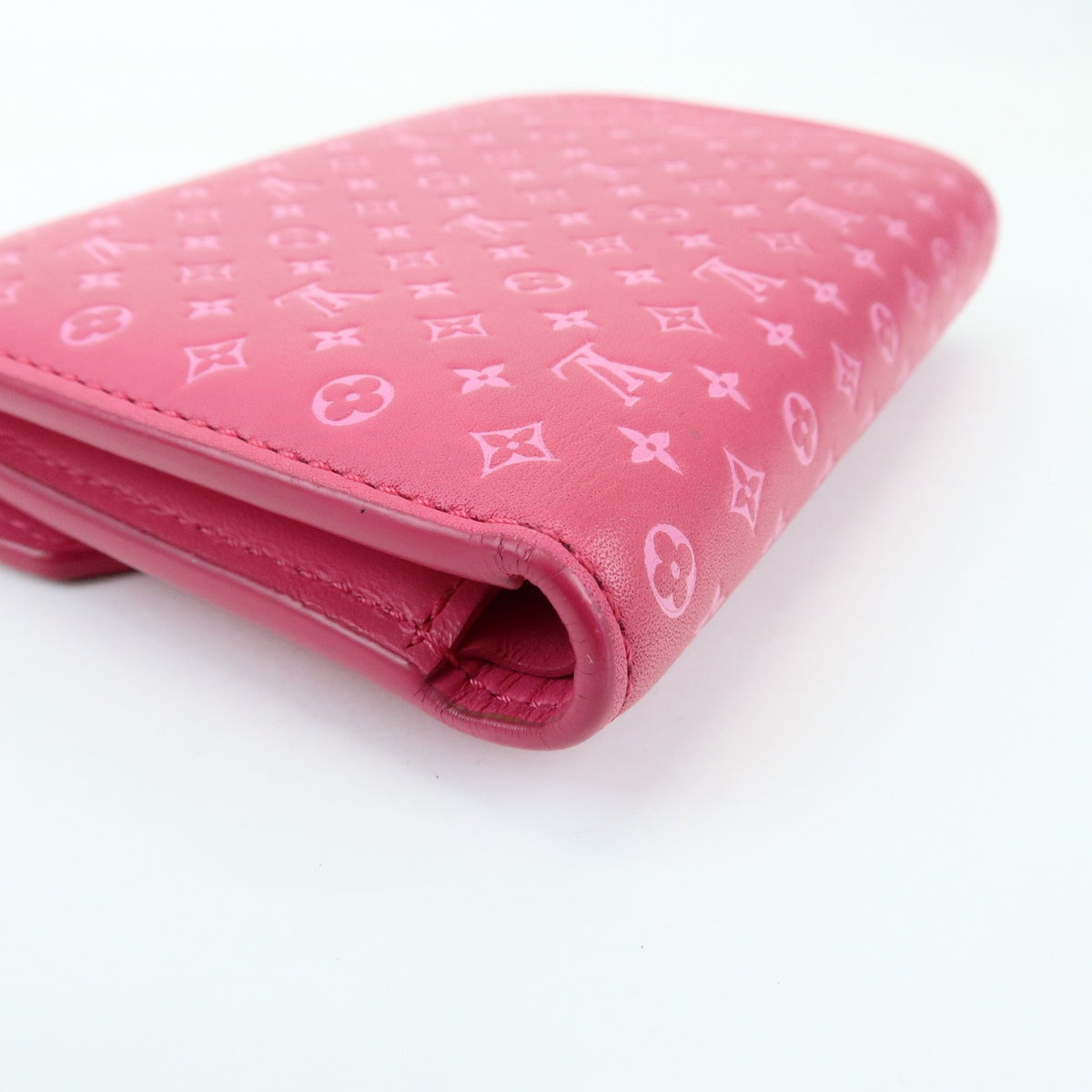 Louis Vuitton Victorine Nanogram Embossed Leather, Pink, Leather, Wallet