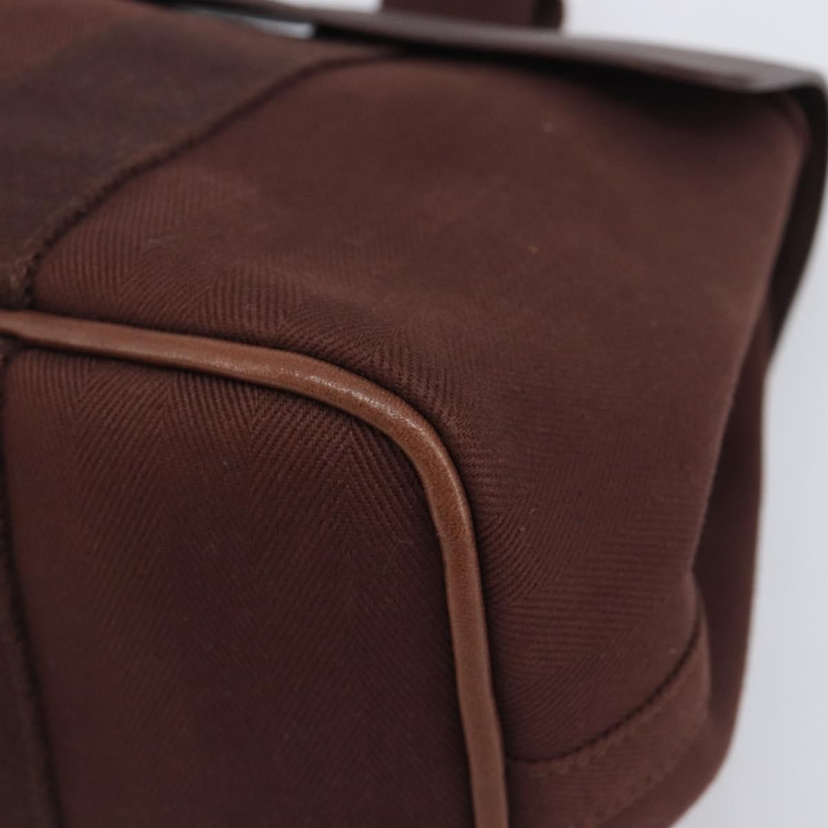 Hermes Valparaiso Toile and Leather, Brown, Canvas, Handbag