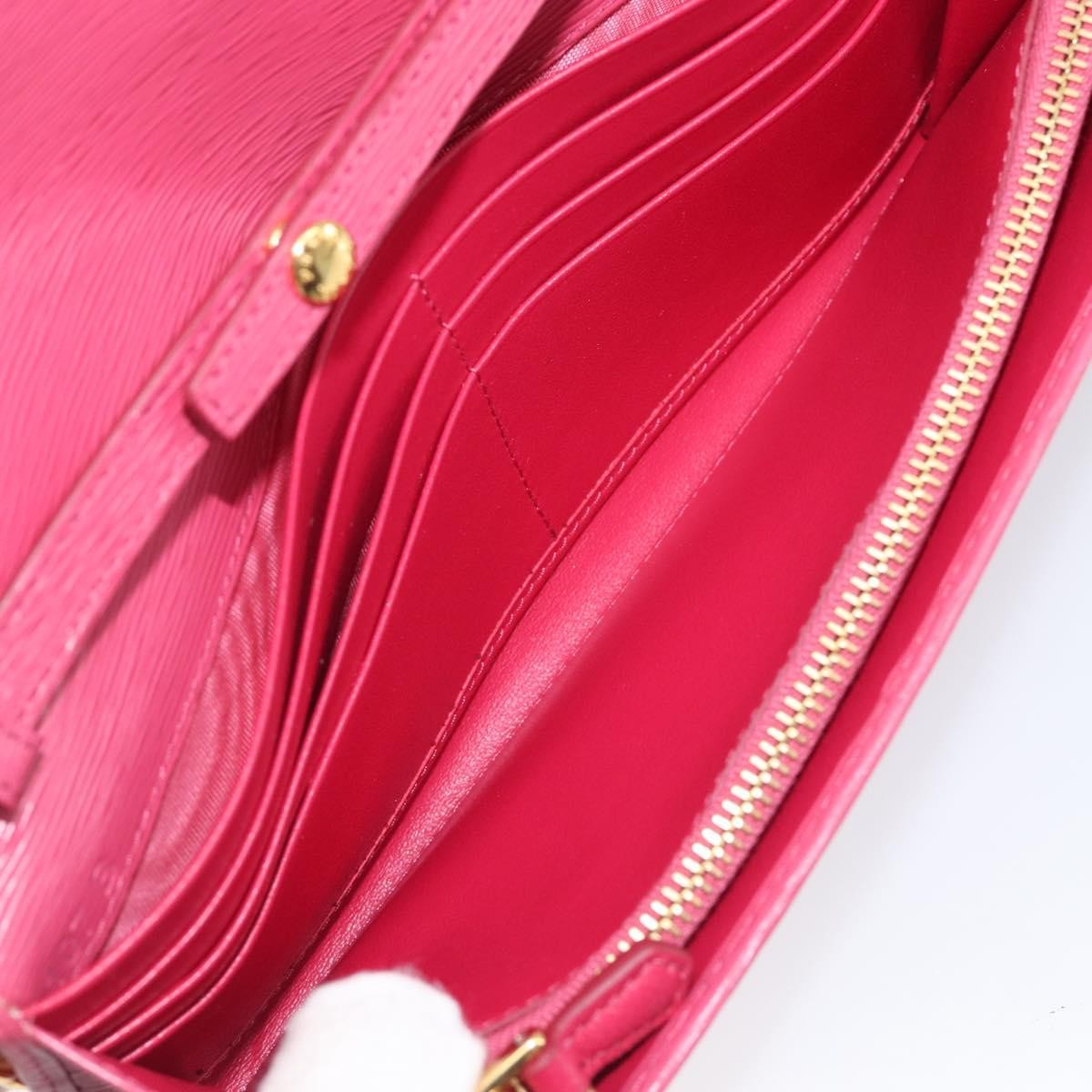 Prada Wallet on Chain Saffiano Leather, Pink, Leather, Crossbody Bag