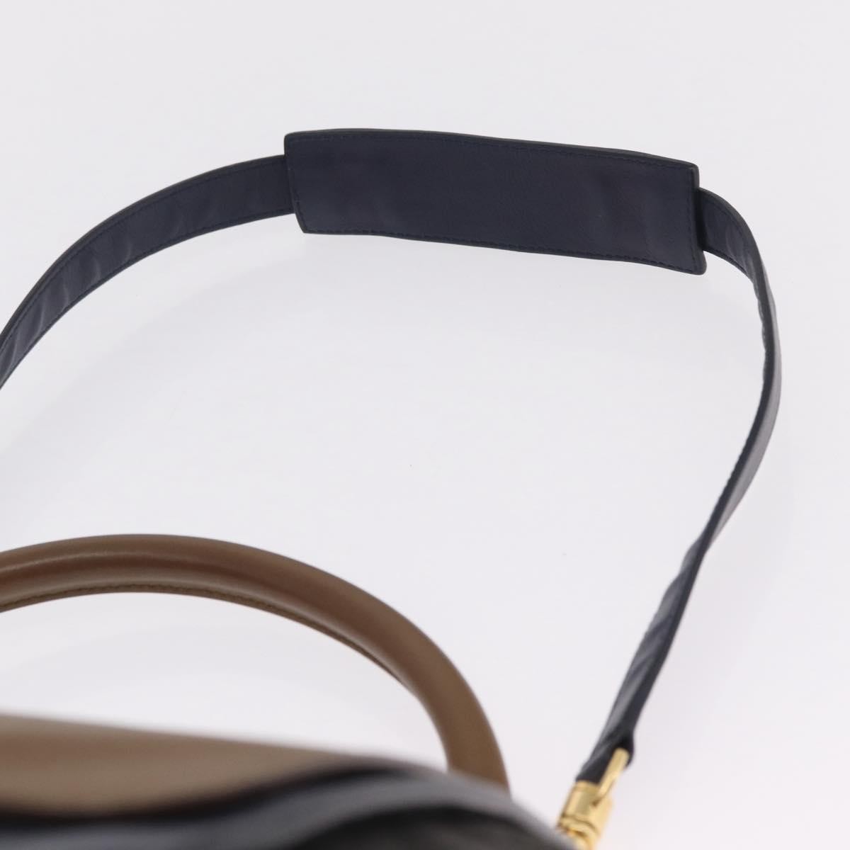 Celine Tricolor Trapeze Leather, Navy, Leather, Handbag