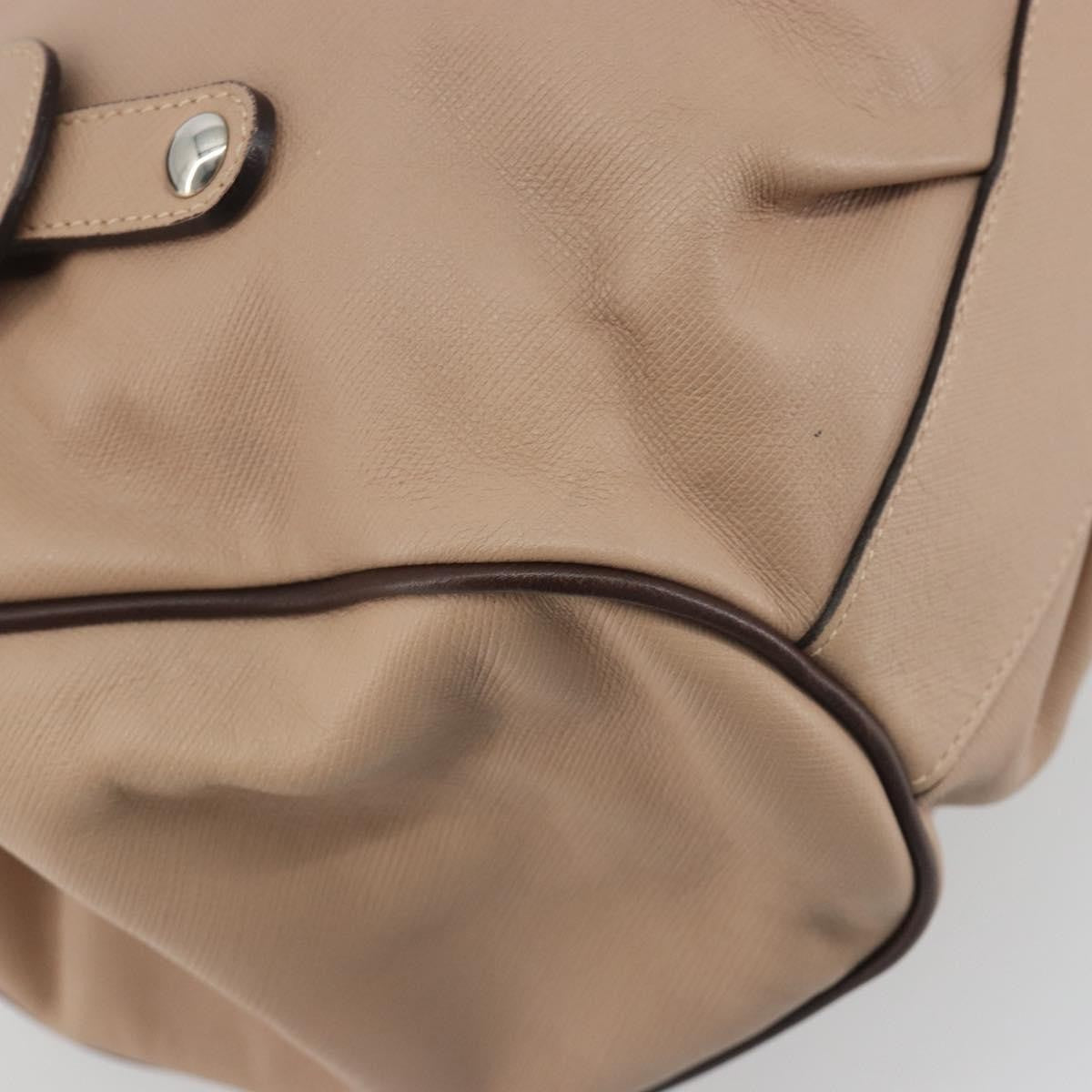 Salvatore Ferragamo Gancini Leather, Beige, Leather, Crossbody Bag