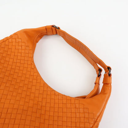 Bottega Veneta Campana Hobo Intrecciato Nappa, Orange, Leather, Shoulder Bag