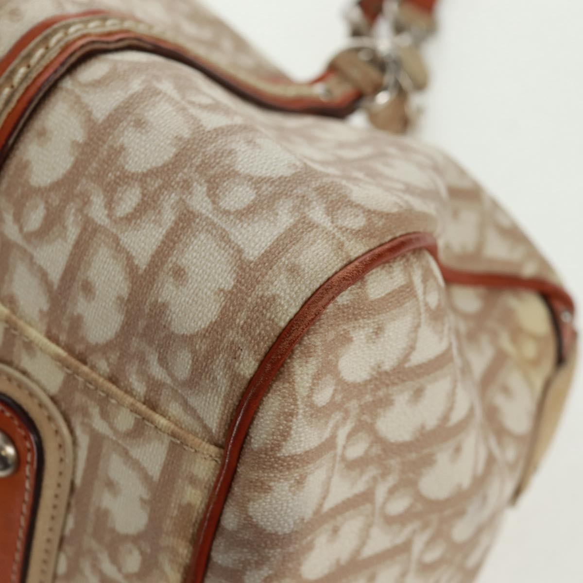 Christian Dior Vintage Trotter Romantique Boston Diorissimo Coated Canvas, Beige, Canvas, Handbag