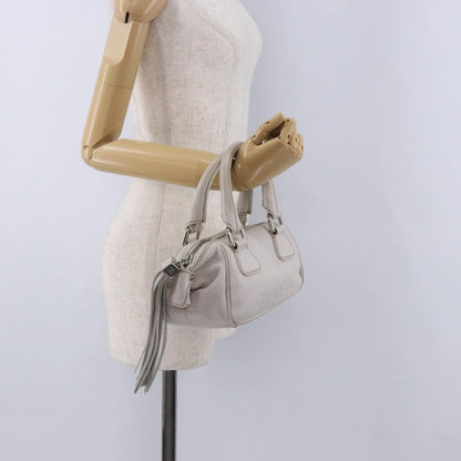 Chanel Lax Tassel Pebbled Leather, White, Leather, Handbag
