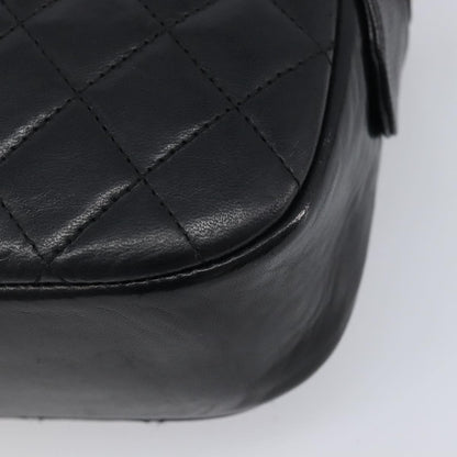 Chanel Vintage Front Pocket Camera Chevron Lambskin, Black, Leather, Handbag