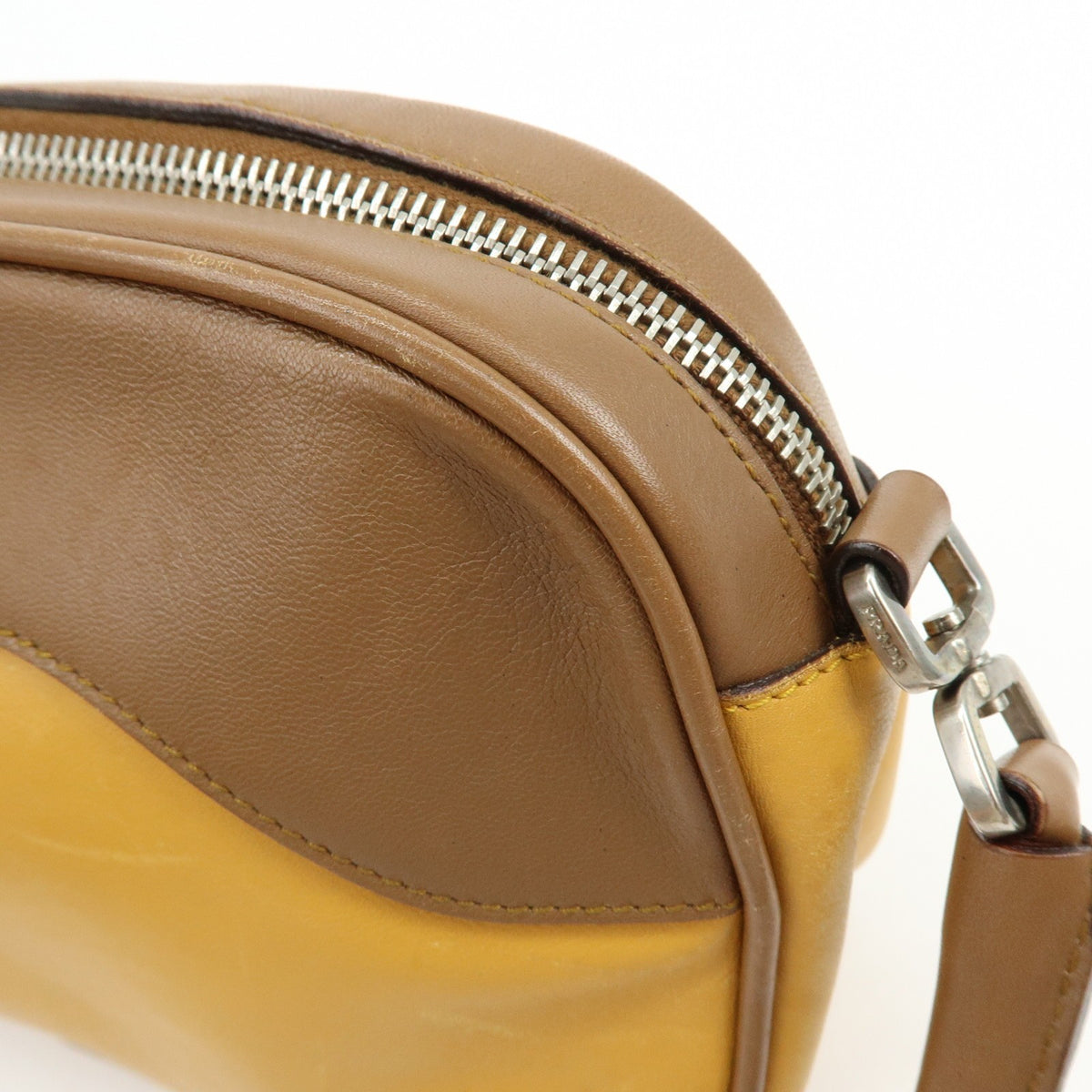 Prada Shoulder Leather, Yellow, Leather, Shoulder Bag