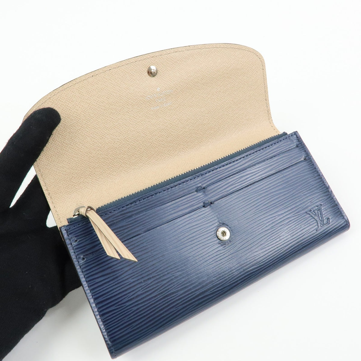 Louis Vuitton Emilie Epi Leather, Blue, Leather, Wallet