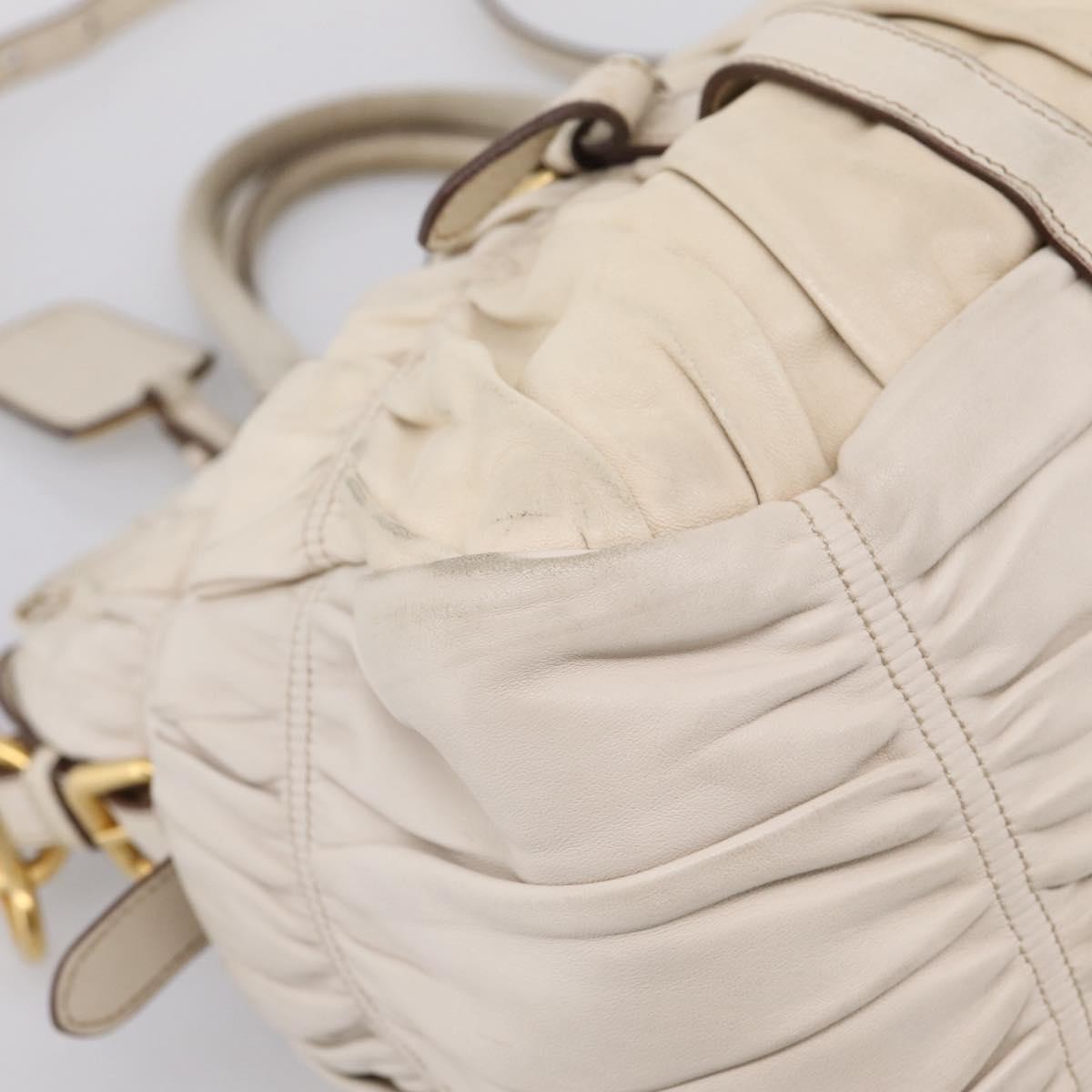 Prada Gaufre Convertible Satchel Nappa Leather, Beige, Leather, Handbag