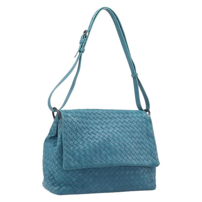 Bottega Veneta Adjustable Flap Intrecciato Nappa, Blue, Leather, Shoulder Bag