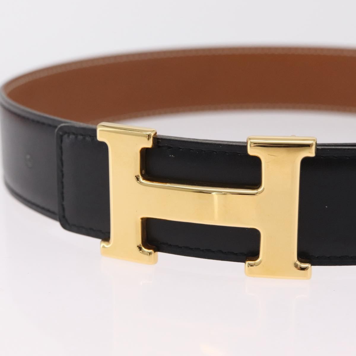 Hermes Constance Reversible Belt Leather, Black, Leather, Belt