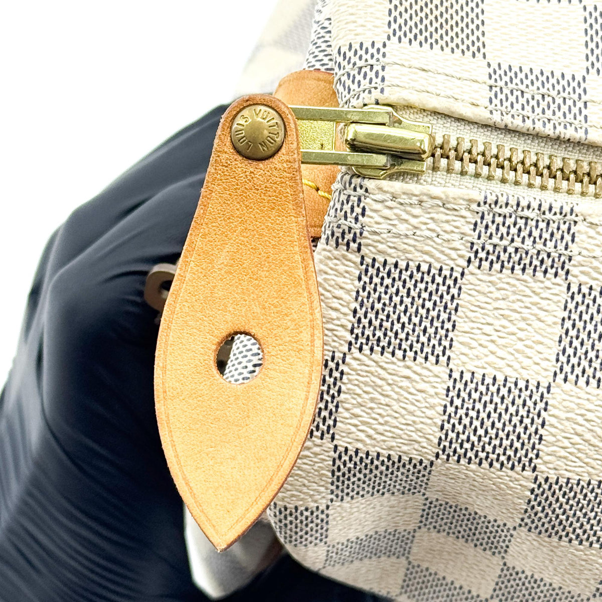Louis Vuitton Speedy Bandouliere Damier, White, Canvas, Handbag