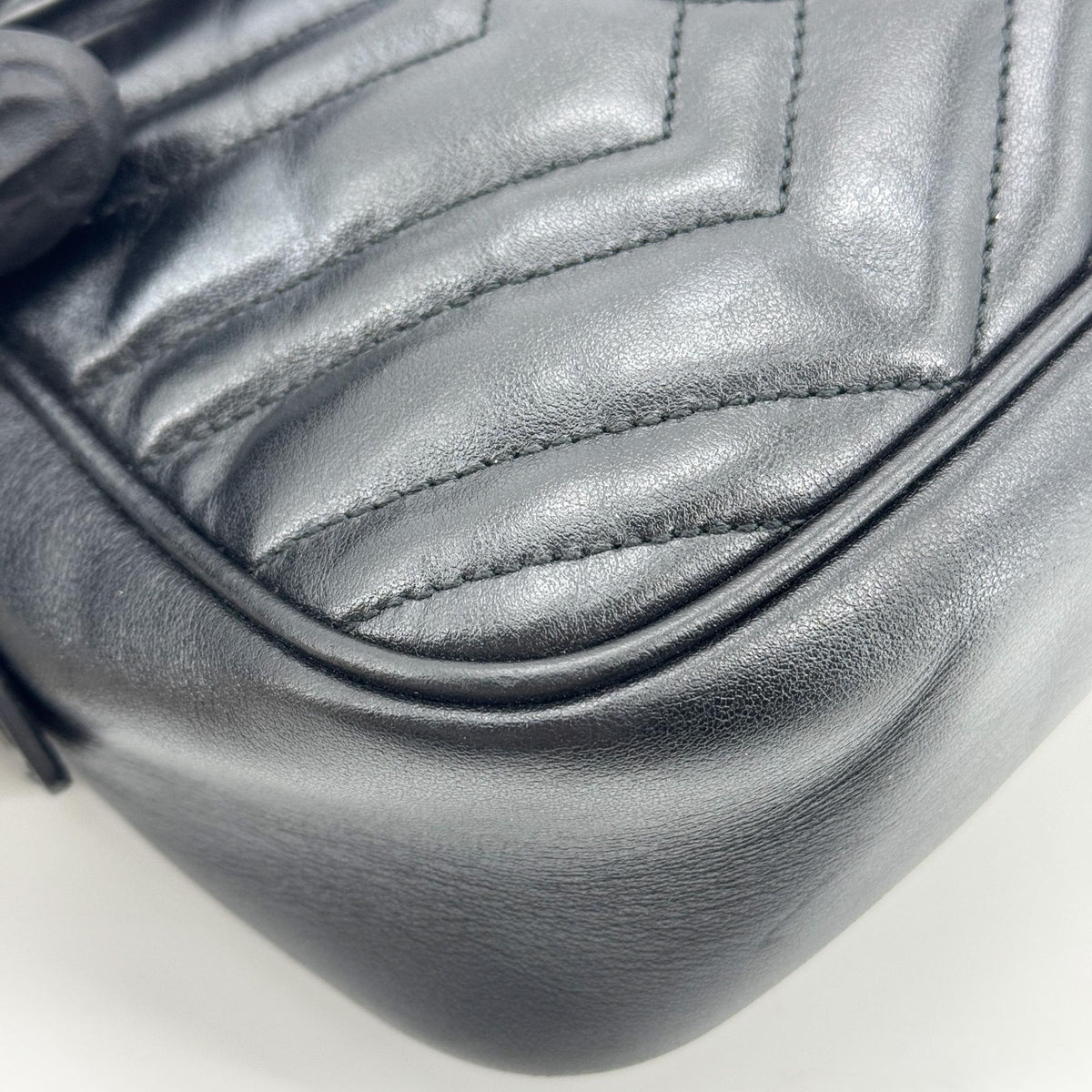 Gucci GG Marmont Matelasse Leather, Black, Leather, Shoulder Bag