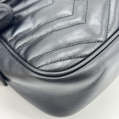 Gucci GG Marmont Matelasse Leather, Black, Leather, Shoulder Bag