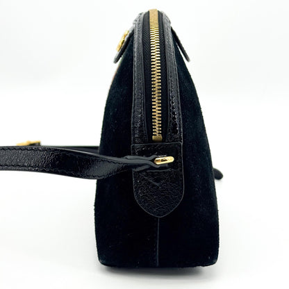 Gucci Ophidia Dome Suede, Black, Velvet, Shoulder Bag