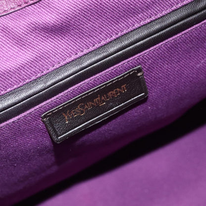 Saint Laurent Bicolor Muse Two Cabas Leather, Purple, Leather, Tote Bag