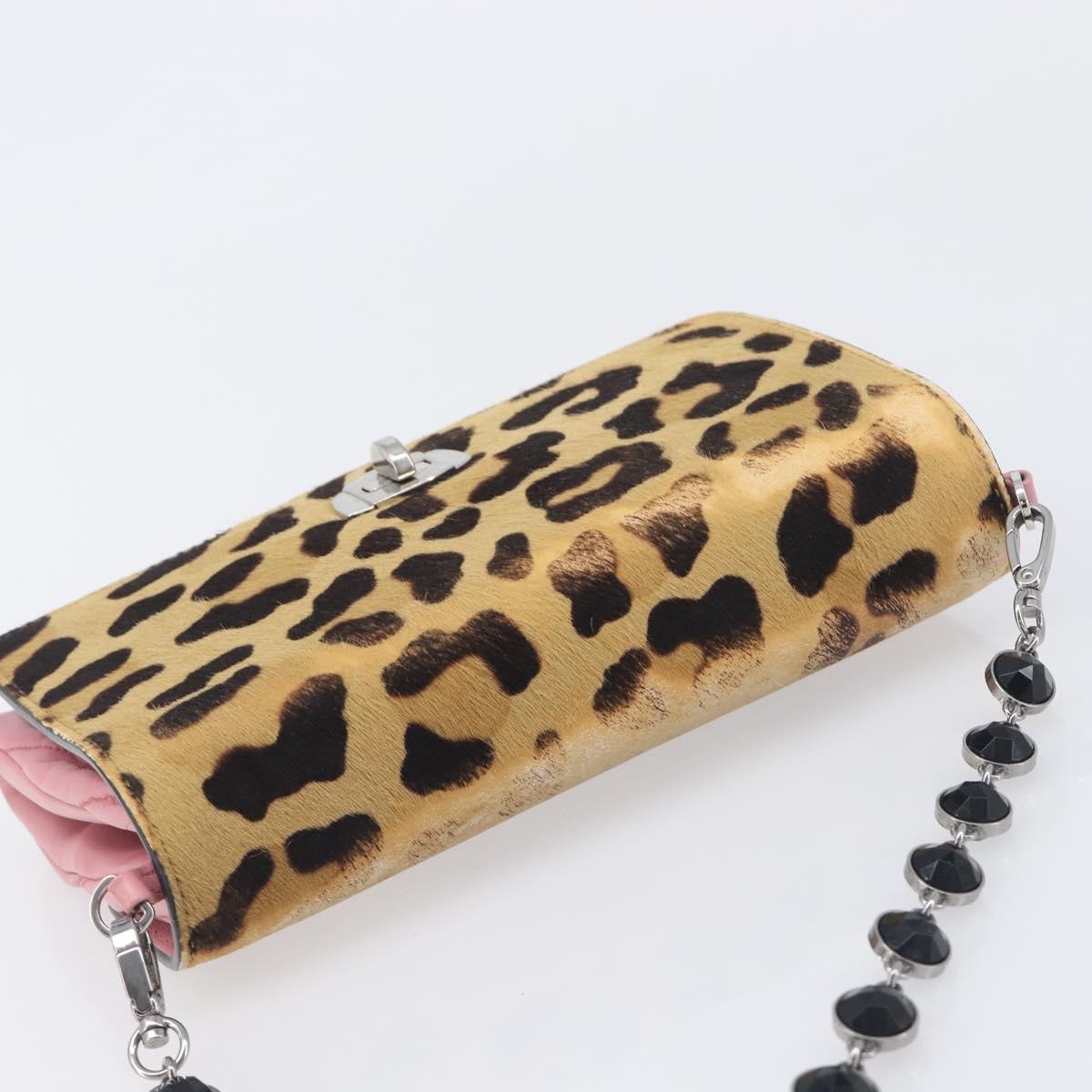 Miu Miu Convertible Flap Haircalf & Matelassé Nappa Leather, Pink, Calfskin, Crossbody Bag
