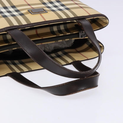 Burberry Vintage Vintage Check Coated Canvas, Beige, Canvas, Tote Bag