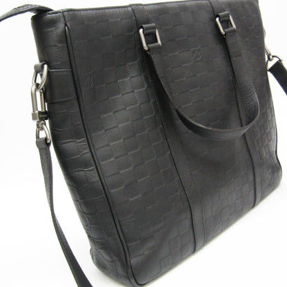 Louis Vuitton Tadao Damier Infini Leather, Black, Leather, Handbag