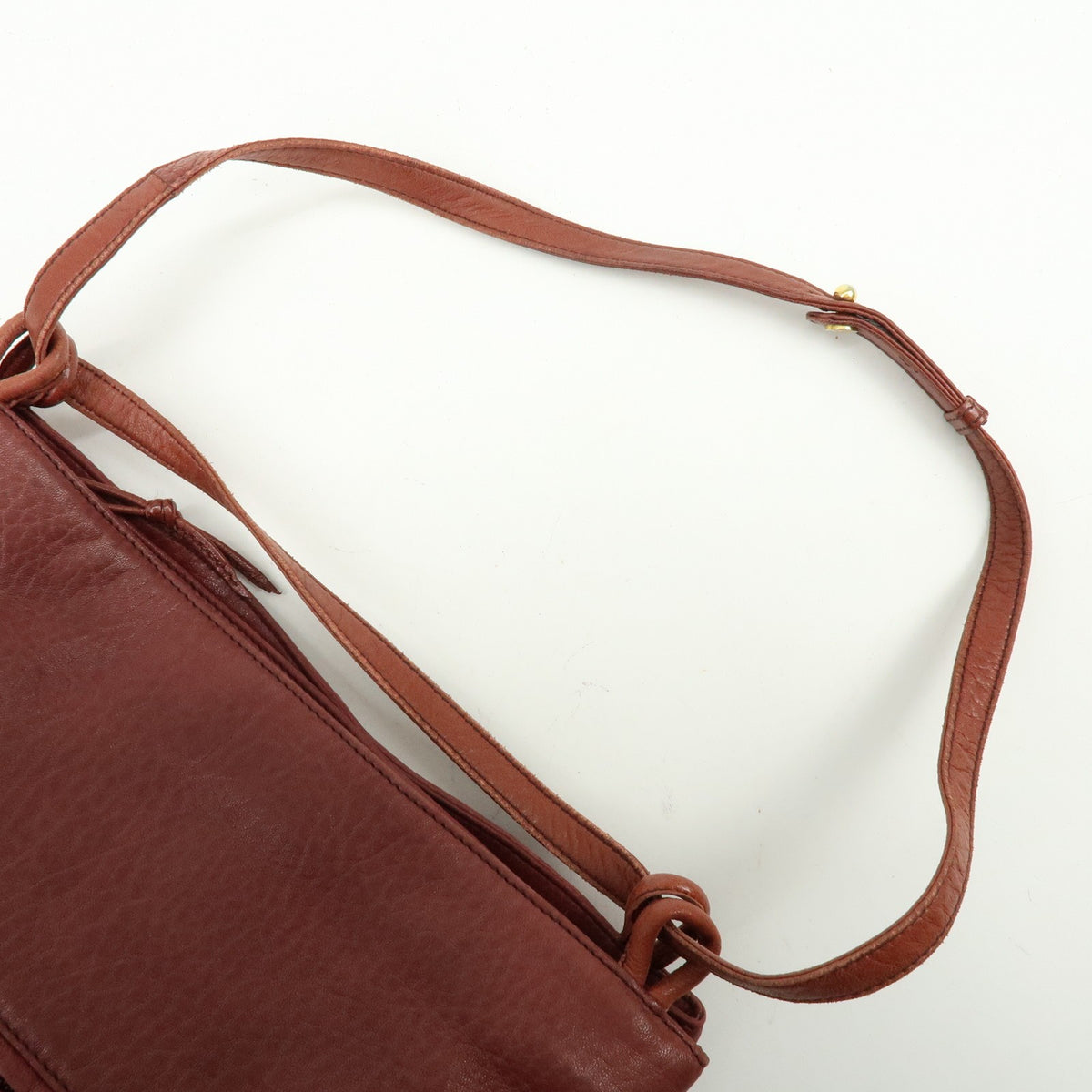 Loewe Anagram Leather, Burgundy, Leather, Tote Bag