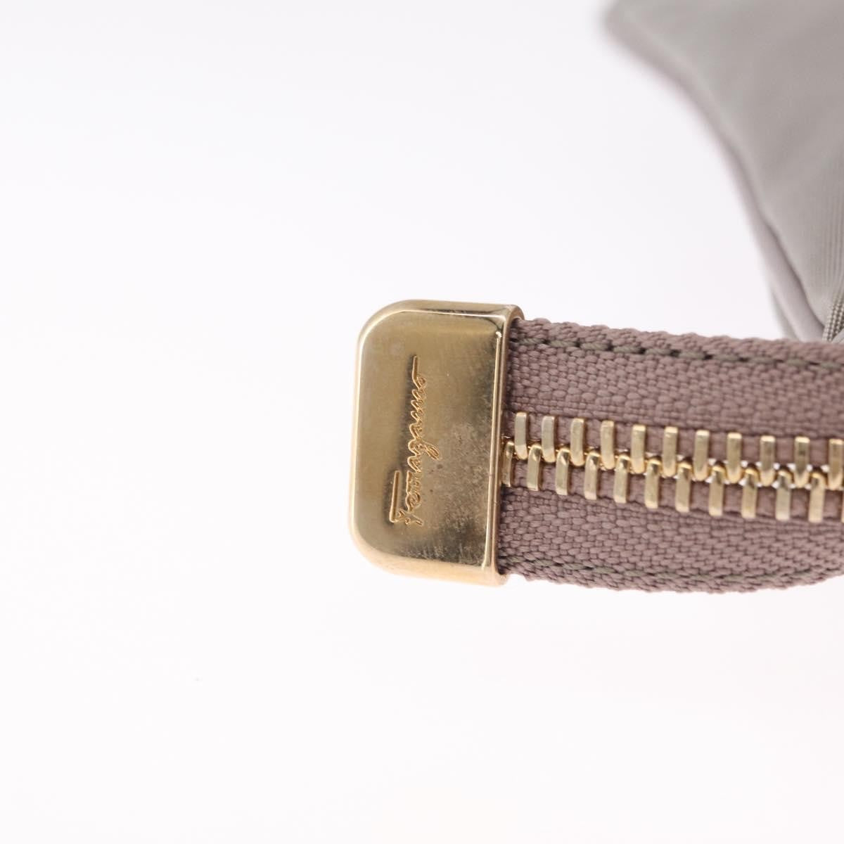 Salvatore Ferragamo Vala Clutch Nylon, Gray, Nylon, Clutch
