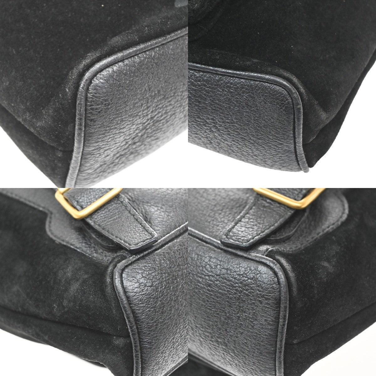 Gucci Vintage Bamboo Suede, Black, Suede, Backpack