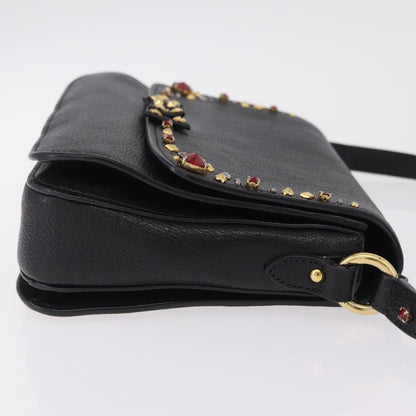 Miu Miu Shoulder Leather, Black, Leather, Shoulder Bag