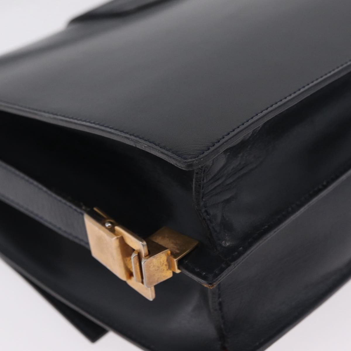 Celine Shoulder Leather, Navy, Leather, Shoulder Bag