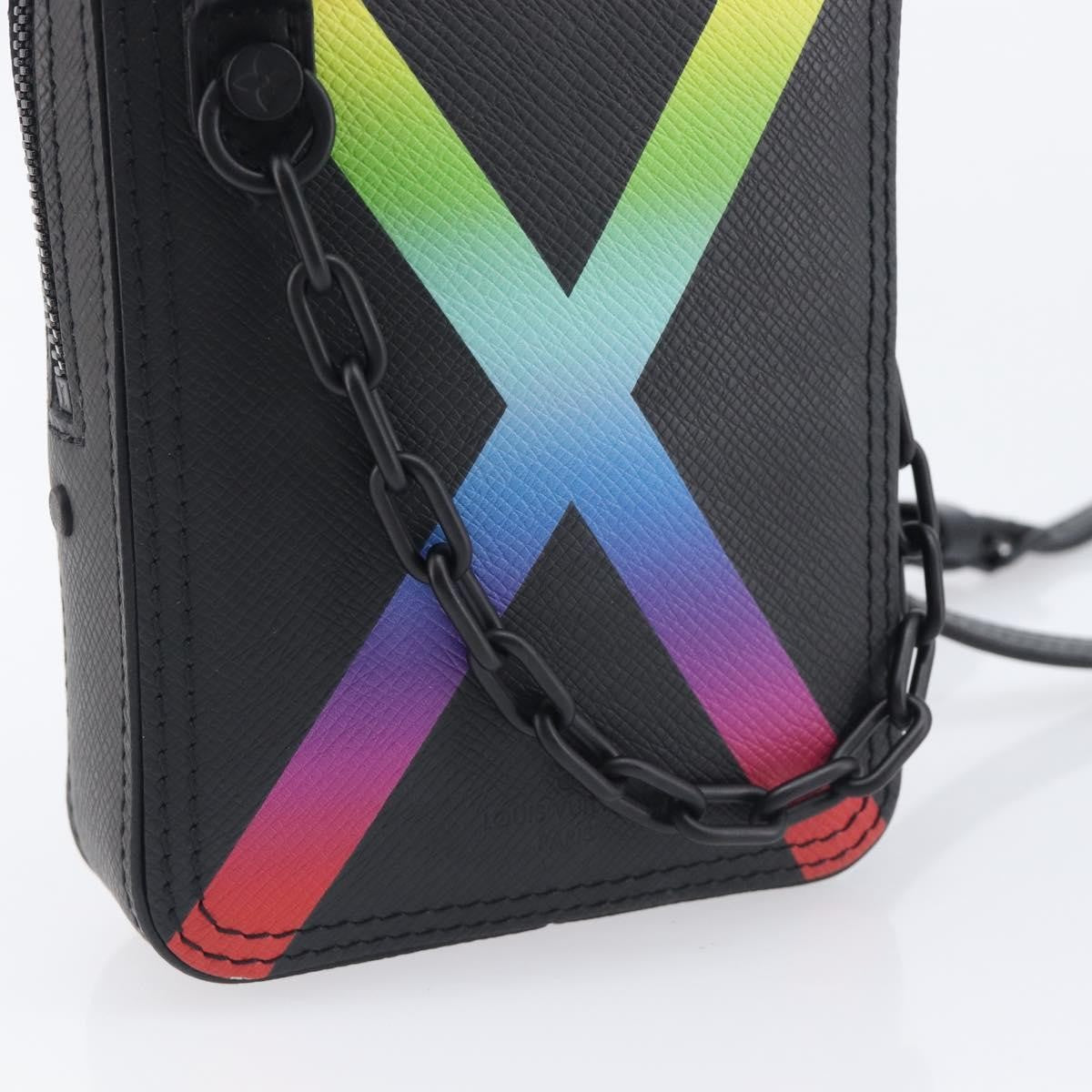 Louis Vuitton Danube Messenger Rainbow Taiga Leather, Black, Leather, Handbag