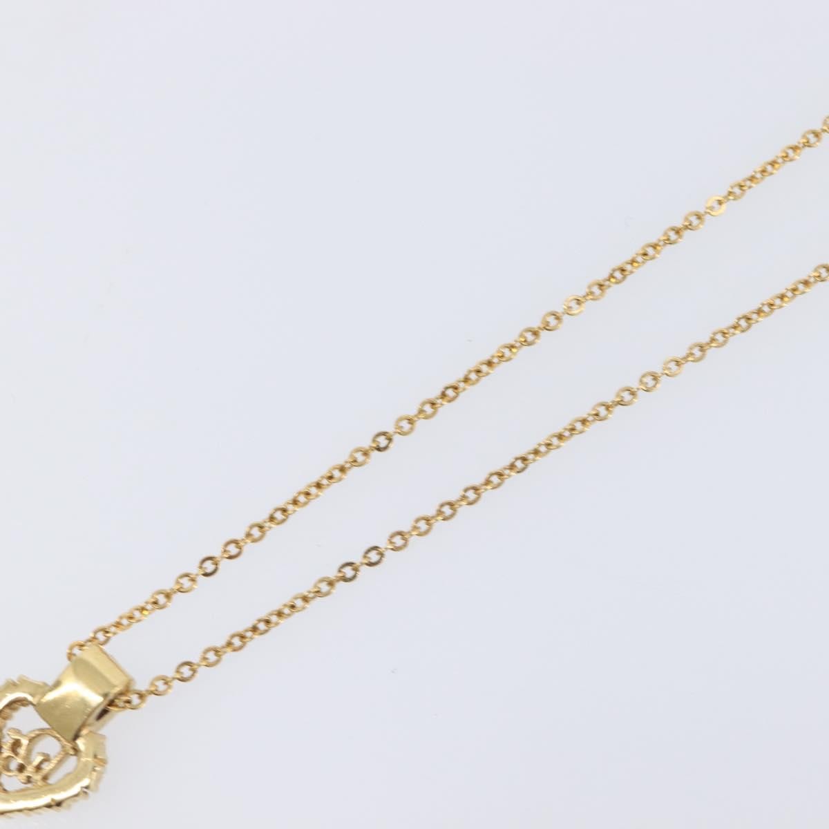 Christian Dior Logo Heart Pendant Metal, Gold, Metal, Necklace