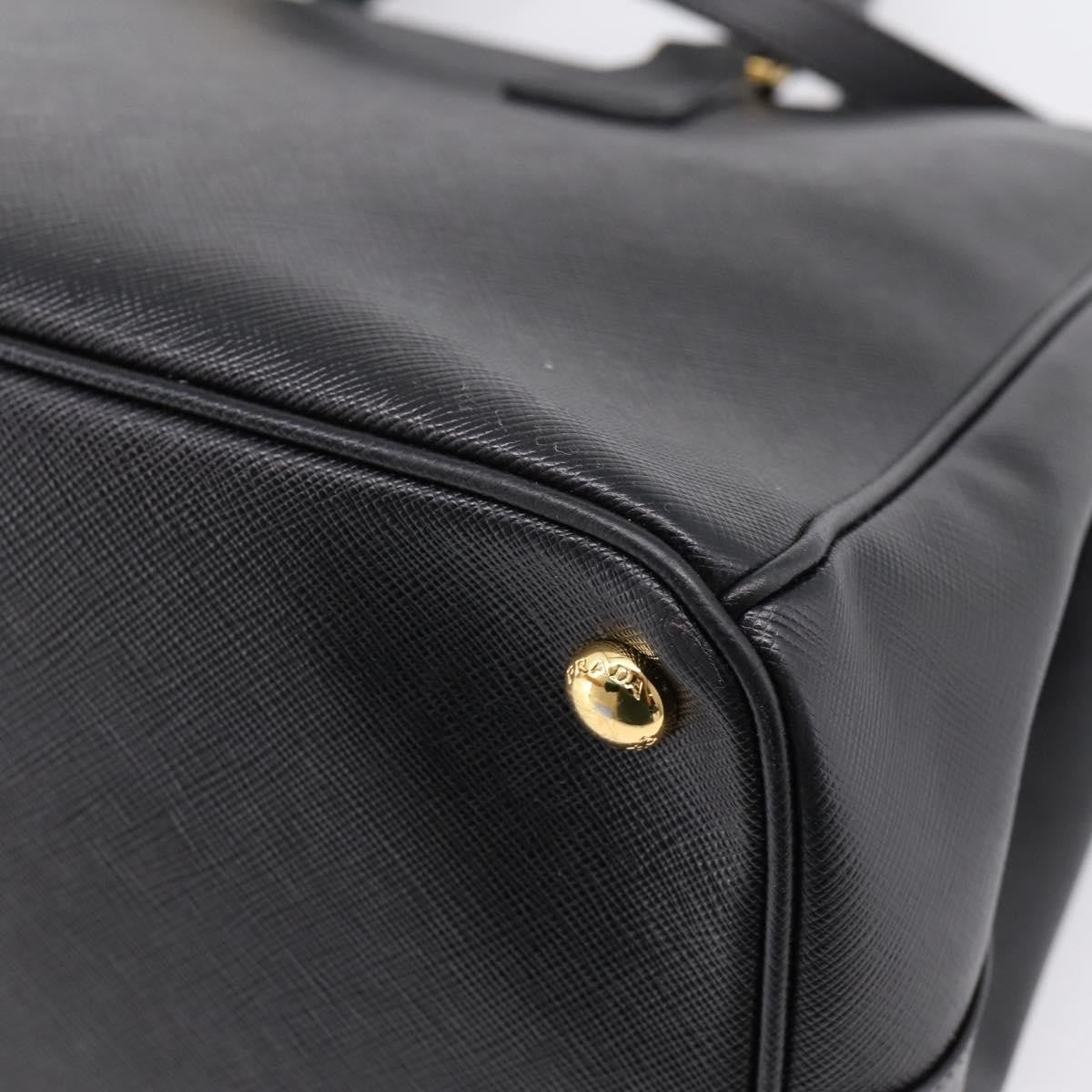 Prada Galleria Double Zip Saffiano Leather, Black, Leather, Tote Bag