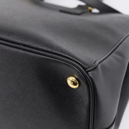 Prada Galleria Double Zip Saffiano Leather, Black, Leather, Tote Bag
