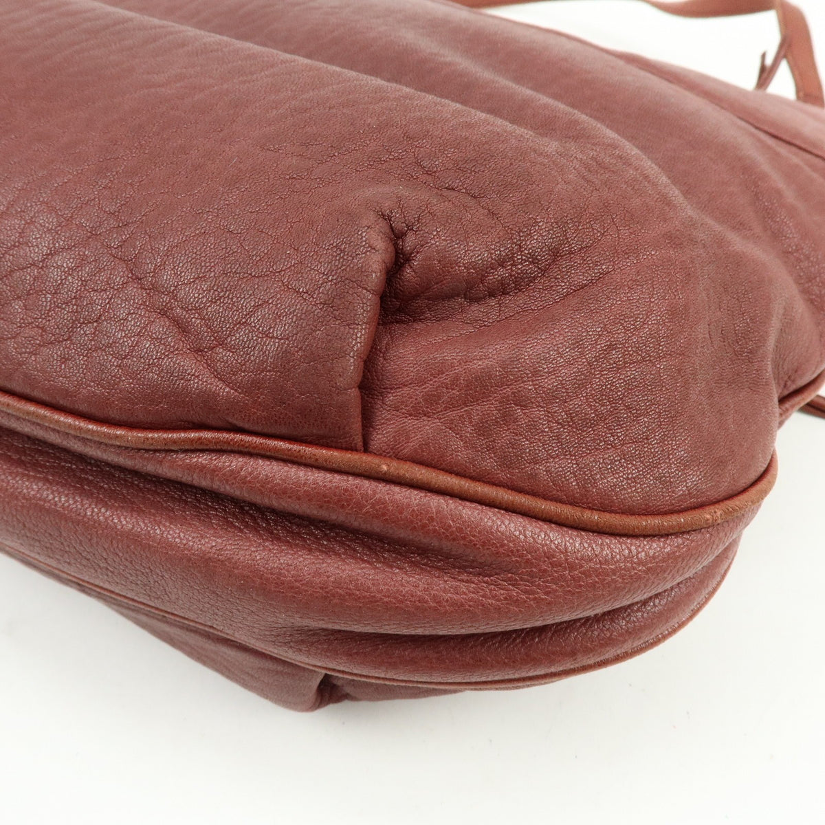 Loewe Anagram Leather, Burgundy, Leather, Tote Bag