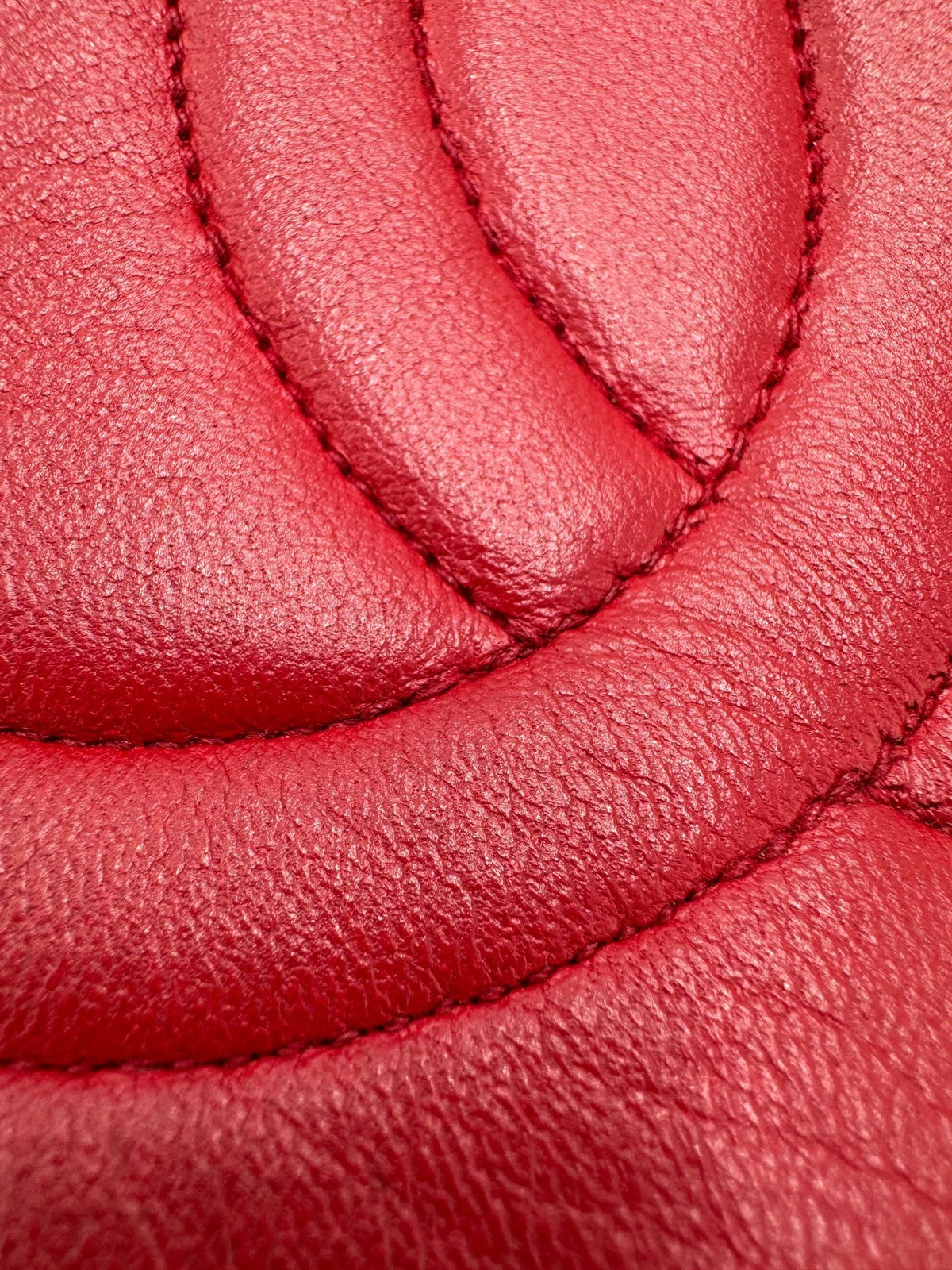 Chanel Vintage Round Tassel Quilted Lambskin, Red, Leather, Shoulder Bag