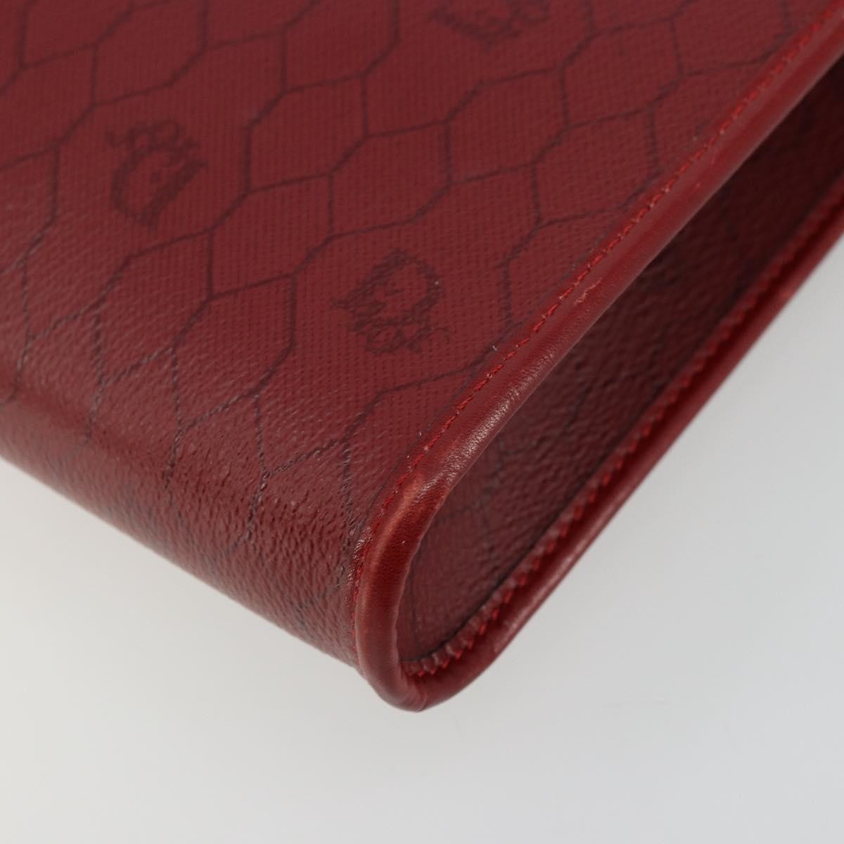 Christian Dior Vintage Honeycomb Canvas, Red, Canvas, Shoulder Bag