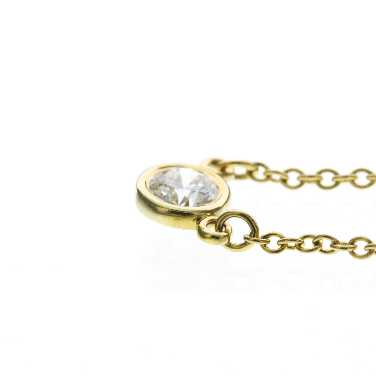 Tiffany & Co. Elsa Peretti Diamonds By The Yard Pendant 18K Rose Gold with Pear-Shaped Diamond, Yellow, Yellow Gold, Necklace