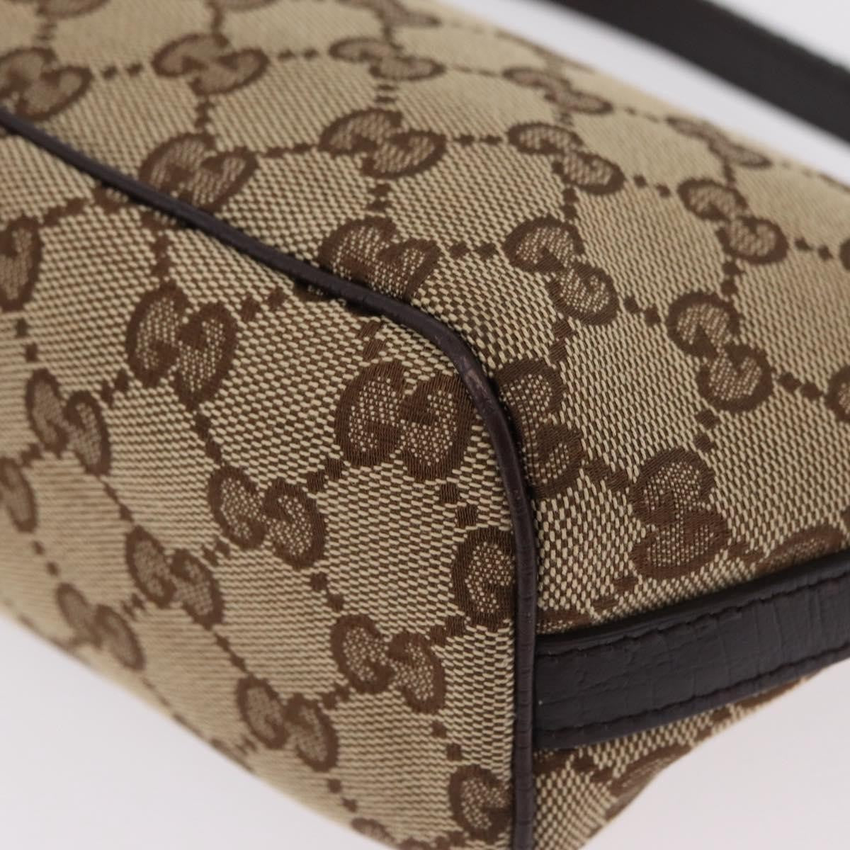 Gucci Web Boat Pochette GG Canvas and Leather, Beige, Canvas, Handbag