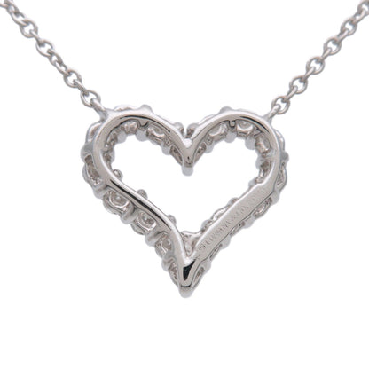 Tiffany & Co. Heart Pendant Platinum with Diamonds, Silver, Platinum, Necklace