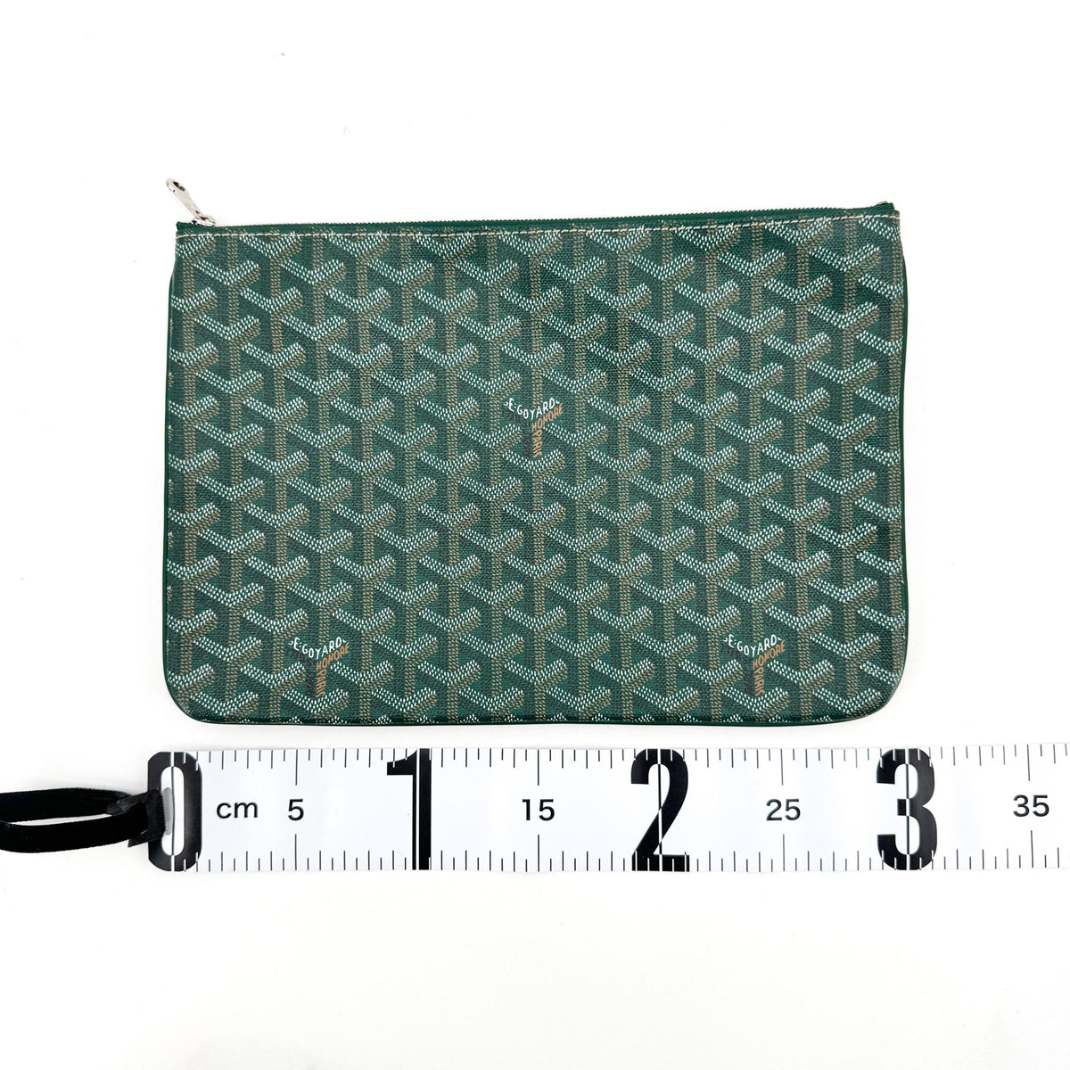 Goyard Senat Zip Coated Canvas, Green, Canvas, Clutch